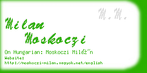 milan moskoczi business card